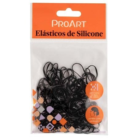 Elasticos de Silicone Proart G Preto - 100 Un