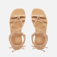 Sandália Nude Flatform Amarração Nós Brizza