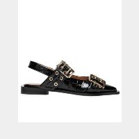 Sapatilha Buckle Ballerina Naplack Croco - Preto