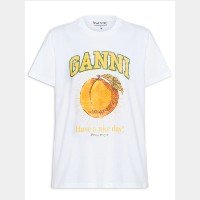 T-shirt Feminina Jersey Peach Relaxed - Branco