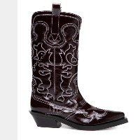 Bota Feminina Western Mid Shaft Embroidered - Preto