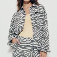 Camisa Animal Print De Sarja Hering + Livia