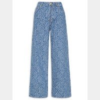 Calça Feminina Jacquard Denin White Pants - Azul