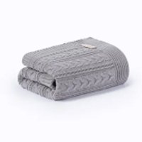 Manta Sofa Sala Cama Queen Tricot Berlim Cinza