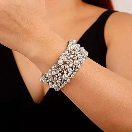 Pulseira De Casamento Jwicos Para Noivas Fashion Brilhante