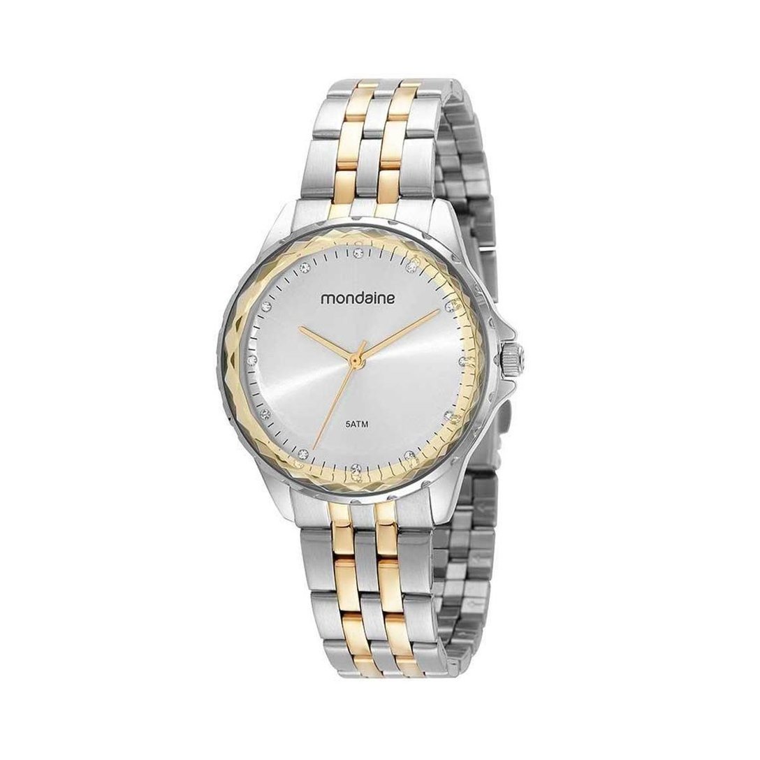 Relógio Feminino Prata com Dourado Mondaine - Prata+Dourado