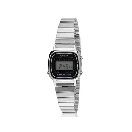 Relógio Casio Vintage Prata/Preto LA670WA-1DF