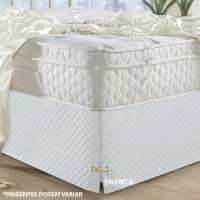 Saia Box Casal Queen Matelada Box Bau Com Pingente Luxo Moderna Cama