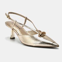 Sapato Scarpin Dourado