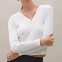 Cardigan Curto de Tricot Canelado