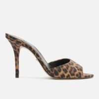 Mule Animal Print Arezzo Salto Alto Fino