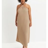 bonprix - Vestido Bege em Malha Texturizada