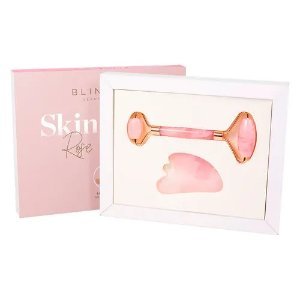 Blink Lab Skin Glow Kit – Roller Massageador + Guashá De Quartzo Rosa