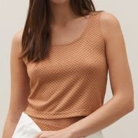 Regata Cropped de Malha Jacquard