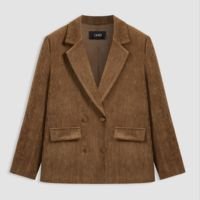 Blazer de Camurça com Bolso e Botão