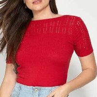 Tricô Blusa Manga Curta Pink Tricot Luxo Detalhe no Ombro Feminina