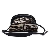 Bolsa feminina tiracolo couro pelo zebra Isis