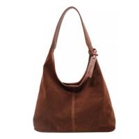 Bolsa Hobo Fldhav Suede, desleixada e elegante, bolsa de escritório marrom