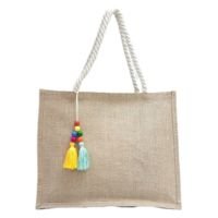 Bolsa Sacola de Praia Palha com Chaveiro M001 - H2 Bolsas