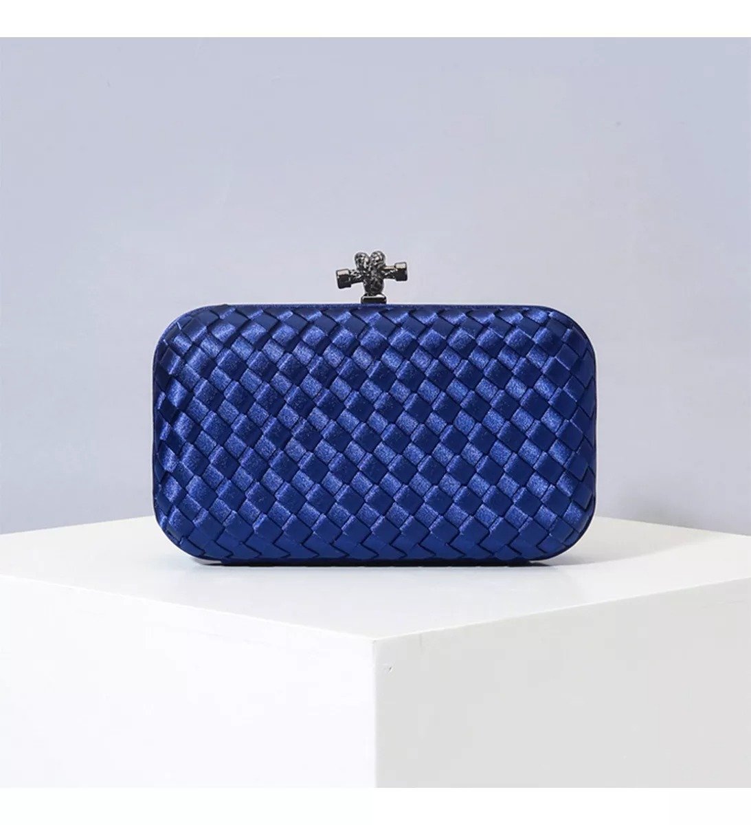 Bolsa De Festa Clutch Acabamento Com Trança Casamento Cor Azul