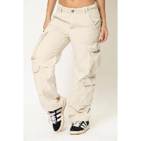 Calça Feminina Sarja Cargo Planet Girls Bege Claro 38 - Bege