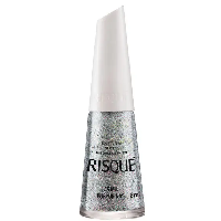 Esmalte Risqué As Mil Purpurinas Prata Glitter - Hipoalergênico 8ml