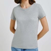 Blusa Cinza Hering Básica Manga Curta Slim World