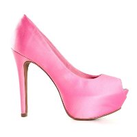 Sapato Feminino Peep Toe Bebece Cetim Rosa