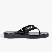 Chinelo Zoe Couro Preto