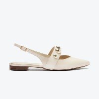 Sapatilha Slingback Maxi Tachas Branco