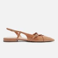 Sapatilha Caramelo Arezzo Couro Slingback New Amélia