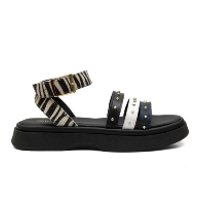 Sandalia Feminina Em Couro Ultima Moda Plataforma Zebra