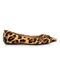 Sapatilha Couro Animal Print Spikes