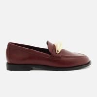 Mocassim Vermelho Arezzo Couro Metal Bold Silvia Braz