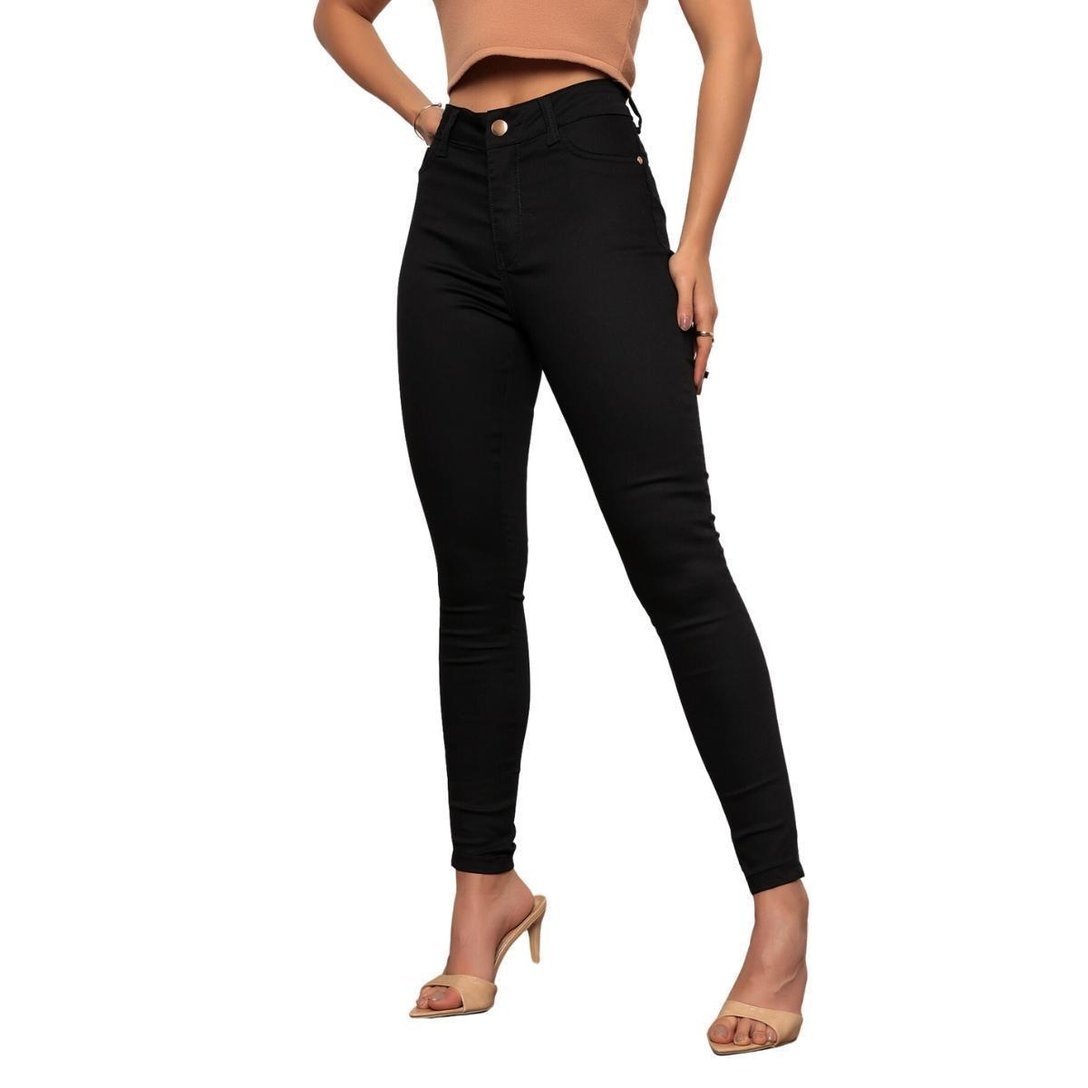 Calça Skinny SK Jeans Cintura Alta Básica Premium Feminina - Preto