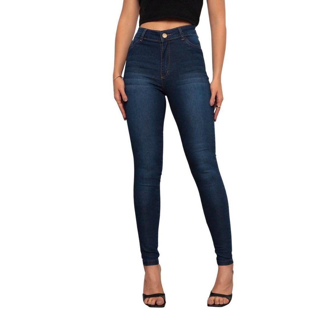 Calça Skinny SK Jeans Cintura Alta Confort Feminina - Azul Escuro