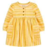 Vestido bebê listrado + calcinha amarelo | Carter\'s