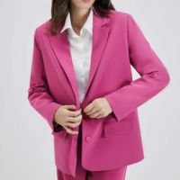 Blazer Rosa Hering Oversized Em Crepe Hering + Nv