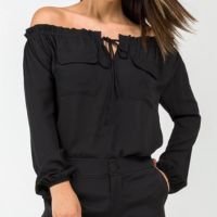 Blusa PKS Ombro a Ombro Bolsos Preta-P - Preto