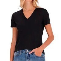 Camiseta Calvin Klein Logo Feminina - PRETO - G - Preto