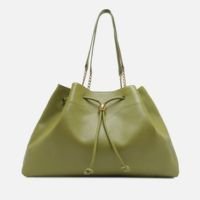 Bolsa Shopping Verde Couro Grande Knot