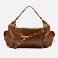 Bolsa Hobo Marrom Arezzo Couro Grande Tira Ilhós