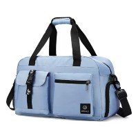 Bolsa Feminina Mão Grande Viagem Espaçosa Academia Esportiva Cor Azul-claro