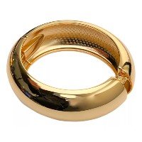 Pulseira Bracelete Grosso Feminino Dourado Liso Semijoia 18k