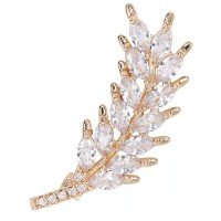 Broche De Planta Strass Elegante Zirconia Lindo Luxo