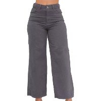 Calça Jeans Feminina Wide Leg Cintura Alta 100% Algodão