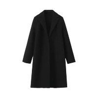 Trench Coat Feminino Vintage Longo - Decote em V, Manga Comprida e Estilo C