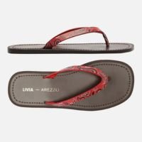 Rasteira Vermelha Arezzo Paisley Flip Flop Livia