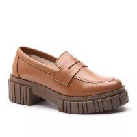 Mocassim Feminino em Couro Tratorado Casual Moda Confortável - Kader Woman