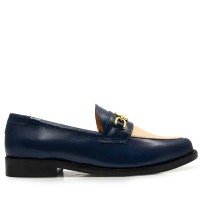 Sapato Luiza Barcelos Loafer Bicolor Clássico Azul Marinho